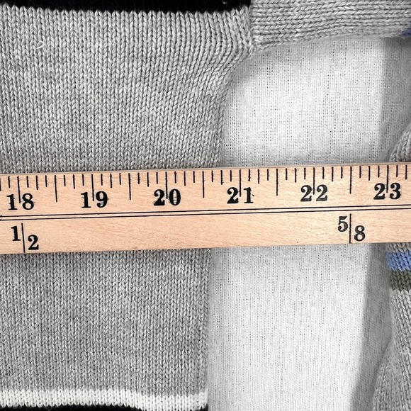 ONE GREY DAY Sweater Women Small Gray Crew Neck Oversized Cotton Pullover Stripe - Picture 9 of 10